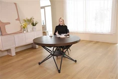 Puidust ümmargune pikendatav söögilaud